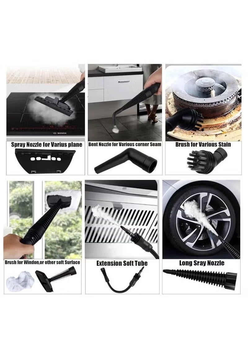 MUDISO 1000W Portable Handheld Steam Cleaner – High-Temperature Multi-Surface Steamer with 9 Versatile Attachments for Deep Cleaning – Ideal for Kitchen, Bathroom, Upholstery, Windows, Car Interior & Home Sanitization – Chemical-Free Cleaning Solution - Image 4