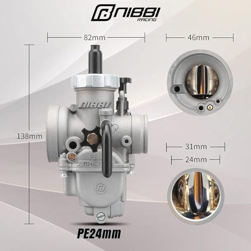NIBBI PE24 Carburetor 24mm Carb Motorcycle Carburetor with Carb Jets Fit 125cc—150cc Motorcycle Engine for Dirt Bike Mini Bike ATV Apollo TaoTao - Image 3