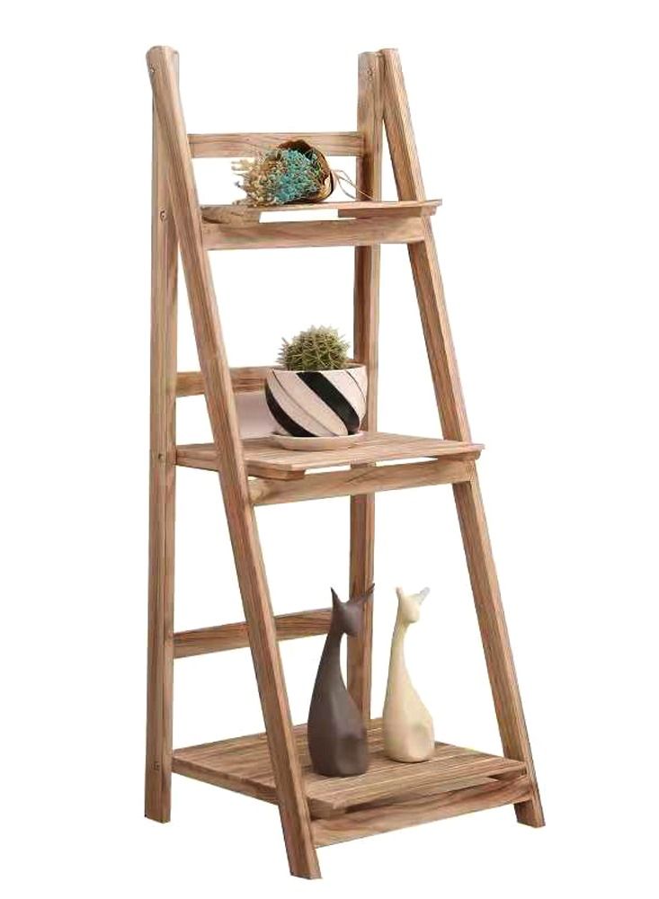 Wooden Flower Stand Foldable Plant Stand Solid Wood Ladder Design Flower Container Vase Pot Display Stand Wood Rack Plant Shelf Rack Flower Rack Book Shelf  - Image 2