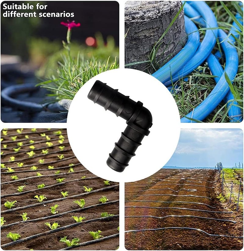 Lanjue 8 Pieces 1/2 Inch Garden Barbed Connector, Elbow Drip Irrigation Hose Connector Parts Irrigation Fittings Kit for Water Pipe Joints Watering System - Image 4