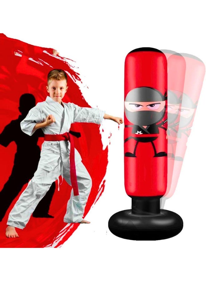 Chase Up Inflatable Punching Bag, 63'' Kids Punching Bag Inflatable Punching Bag for Kids Birthday Gift for Boys Girls, Inflatable Boxing Bag for Practicing Karate, Taekwondo - Image 2
