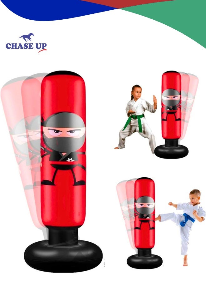 Chase Up Inflatable Punching Bag, 63'' Kids Punching Bag Inflatable Punching Bag for Kids Birthday Gift for Boys Girls, Inflatable Boxing Bag for Practicing Karate, Taekwondo - Image 1