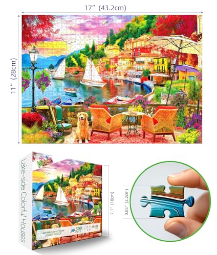 MINIWAN Lakeside Beauty 300 Piece Puzzle for Adults Fun Puzzles for Adults 300 Pieces with HD Print Poster 11 X 17 Dust Free for Gifts Halloween Christmas Family Games Lovers - Image 5