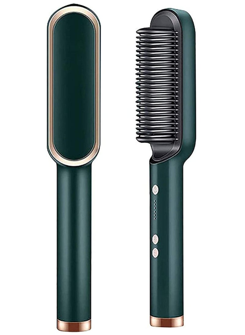 ELTRAZONE Professional Electric Hair Straightener Brush Heated Comb Straightening Combs Men Beard Hair Straight and Curly Styling Tools - Image 1