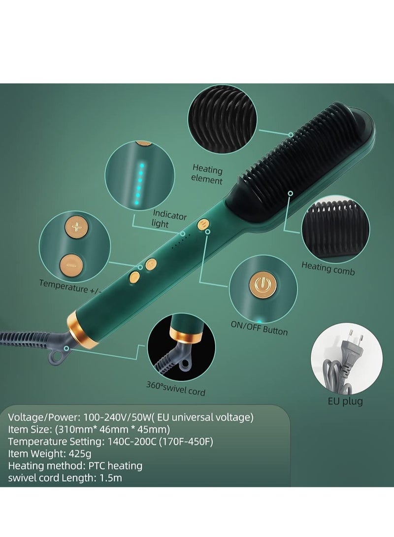 ELTRAZONE Professional Electric Hair Straightener Brush Heated Comb Straightening Combs Men Beard Hair Straight and Curly Styling Tools - Image 5