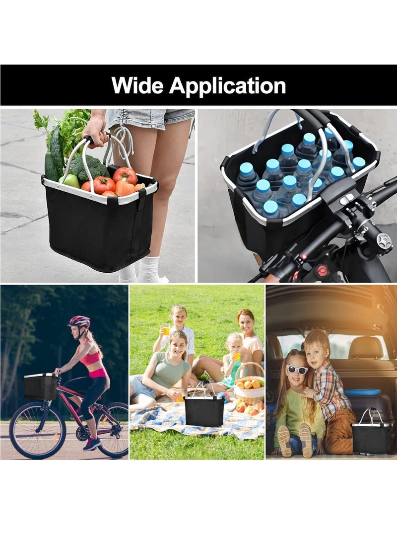 DUNISO Bike Front Carrier Basket Waterproof Bicycle Handlebar Front Basket Removable Small Pet Cat Dog Carrier Quick Release Detachable Cycling Bag Canvas Basket Black - Image 5
