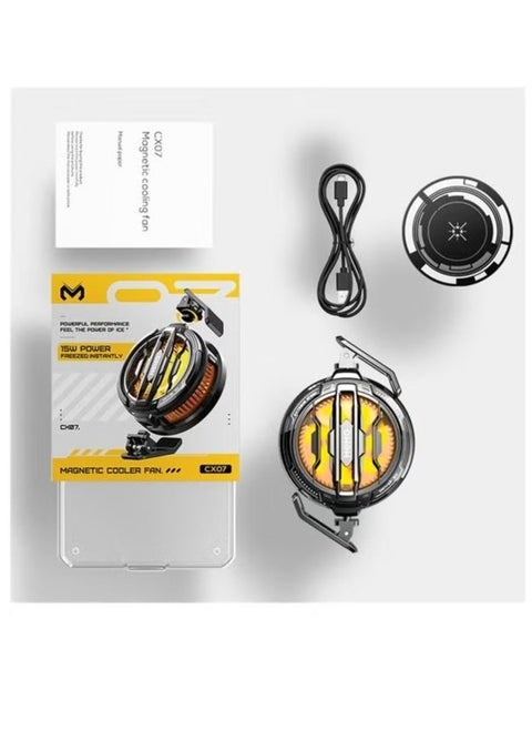 CX07 Cell Phone Magnetic Cooler Fan with Advanced Semiconductor Cooling – Fast and Efficient Heat Dissipation for Smartphones and Tablets – Ultra-Quiet Magnetic Attachment Cooler Ideal for Gaming, Streaming, and Prolonged Mobile Use – Portable and Energy-Saving