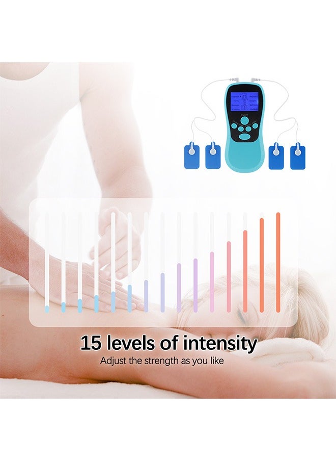 MAANGE Massage Muscle Stimulators, Dual Channel Electronic Pulse Massager, Therapy Machine with 4 Pcs Electrode Pads (White)  - Image 4