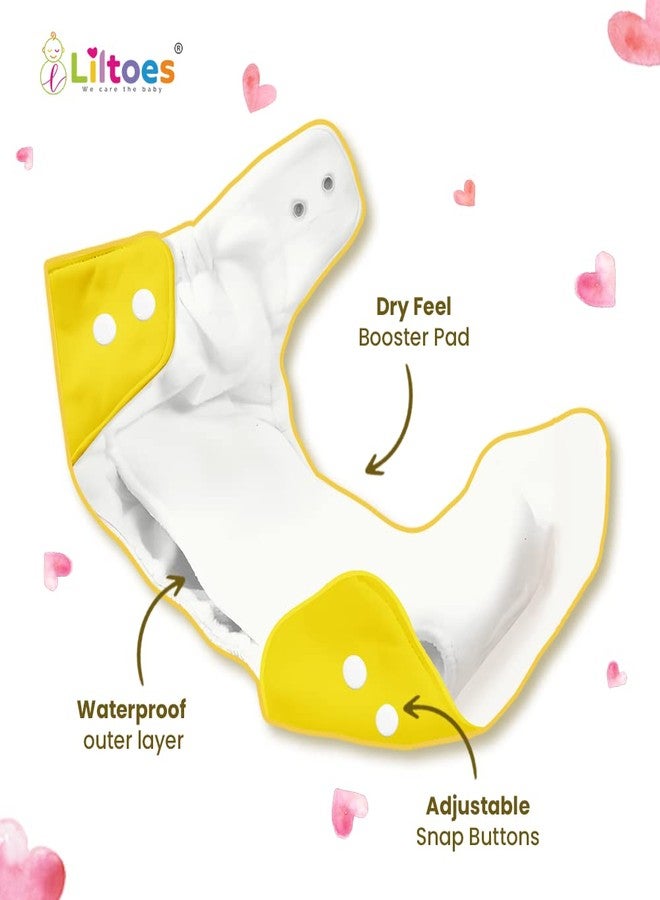 LILTOES® AIO Baby Cloth Diapers 0 to 3 Years | Side Leakage Proof Washable Reusable Diaper For New Born Baby (Pack of 4+4 - Assorted Colours) - Image 2