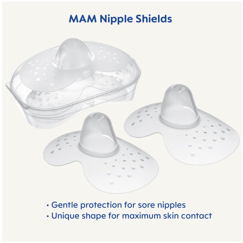 MAM Breastfeeding Nipple Shields with Sterilizing Storage Case, Nipple Shields for Nursing Newborn, Size 3 Large 23mm, 2-Count, Clear - Image 4