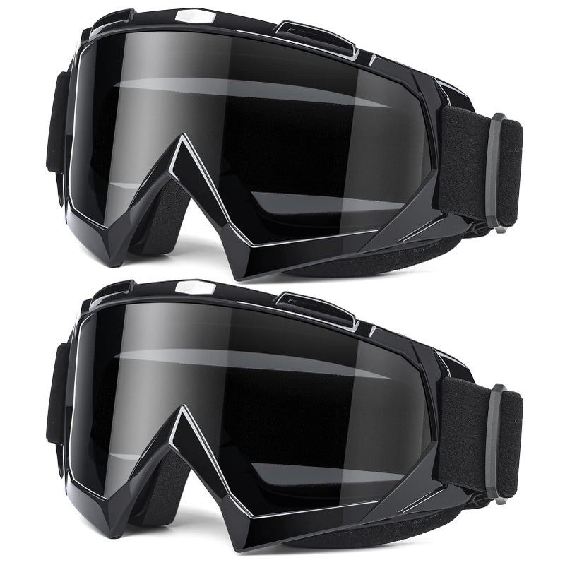 MAMBAOUT Adult Dirt Bike Goggles, 2-Pack ATV Motorcycle Goggles for Men & Women, Wide Vision Riding Off-Road Goggles - Image 1