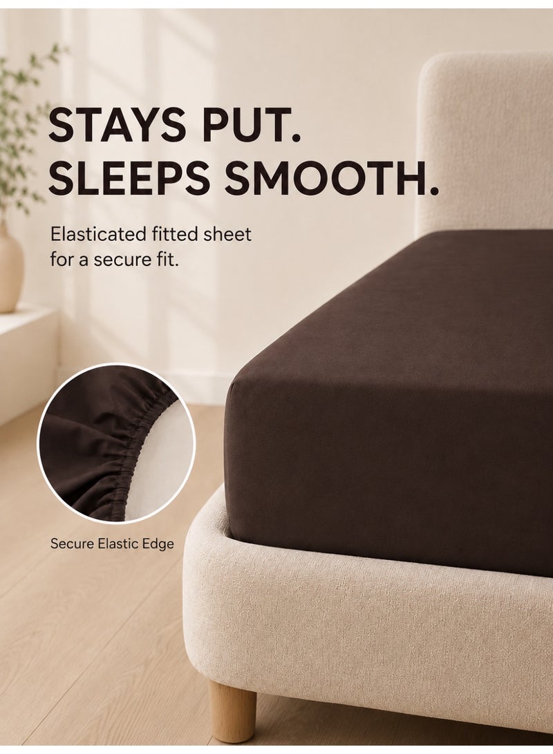 Good Sleep King Size Duvet Cover Set | 6 Piece Reversible | 220x240 cm | Black & Brown Dual-Tone | Duvet Cover with Deep-Pocket Fitted Sheet & 4 Pillowcases | Ultra-Soft, Wrinkle-Free | Made in Dubai - Image 5