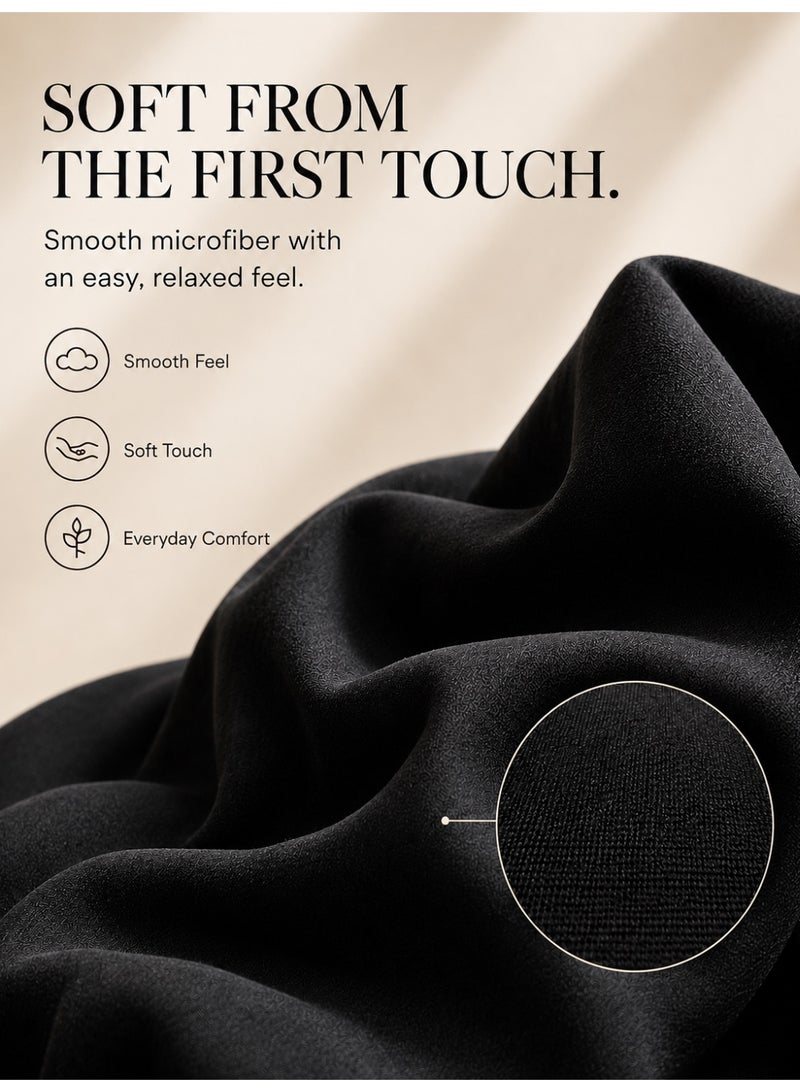 Good Sleep King Size Duvet Cover Set | 6 Piece Reversible | 220x240 cm | Black & Brown Dual-Tone | Duvet Cover with Deep-Pocket Fitted Sheet & 4 Pillowcases | Ultra-Soft, Wrinkle-Free | Made in Dubai - Image 4