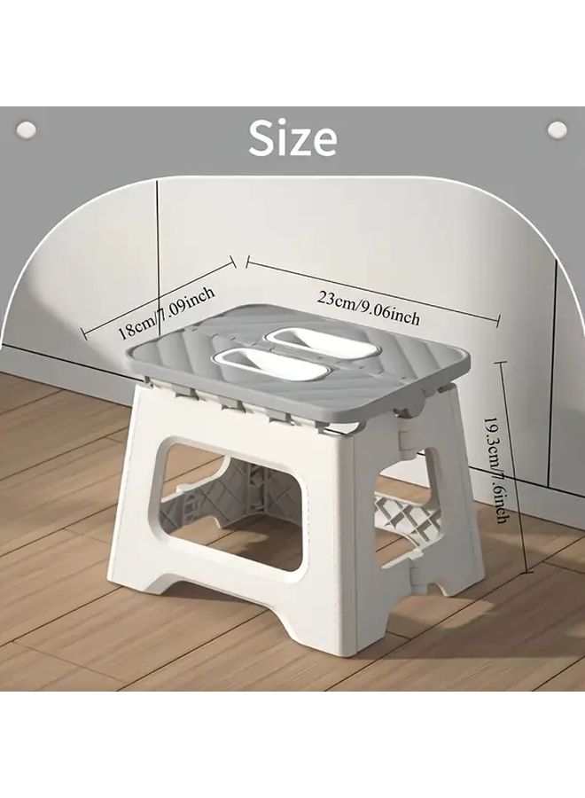 Sakura Pink Folding Step Stool Lightweight Portable Stool With Handle And Non Slip Design For Kitchen Bathroom Bedroom Outdoor Camping Hiking BBQ - Image 3