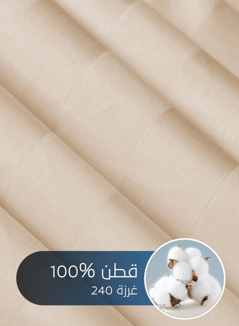 Master Home Textile Cotton Hotel Comforter Sets, Fits 160 cm x 200 cm Size Bed, Duvet Filling Included, 5 Pcs Queen Size, Hotel Stripe Pattern - Image 3