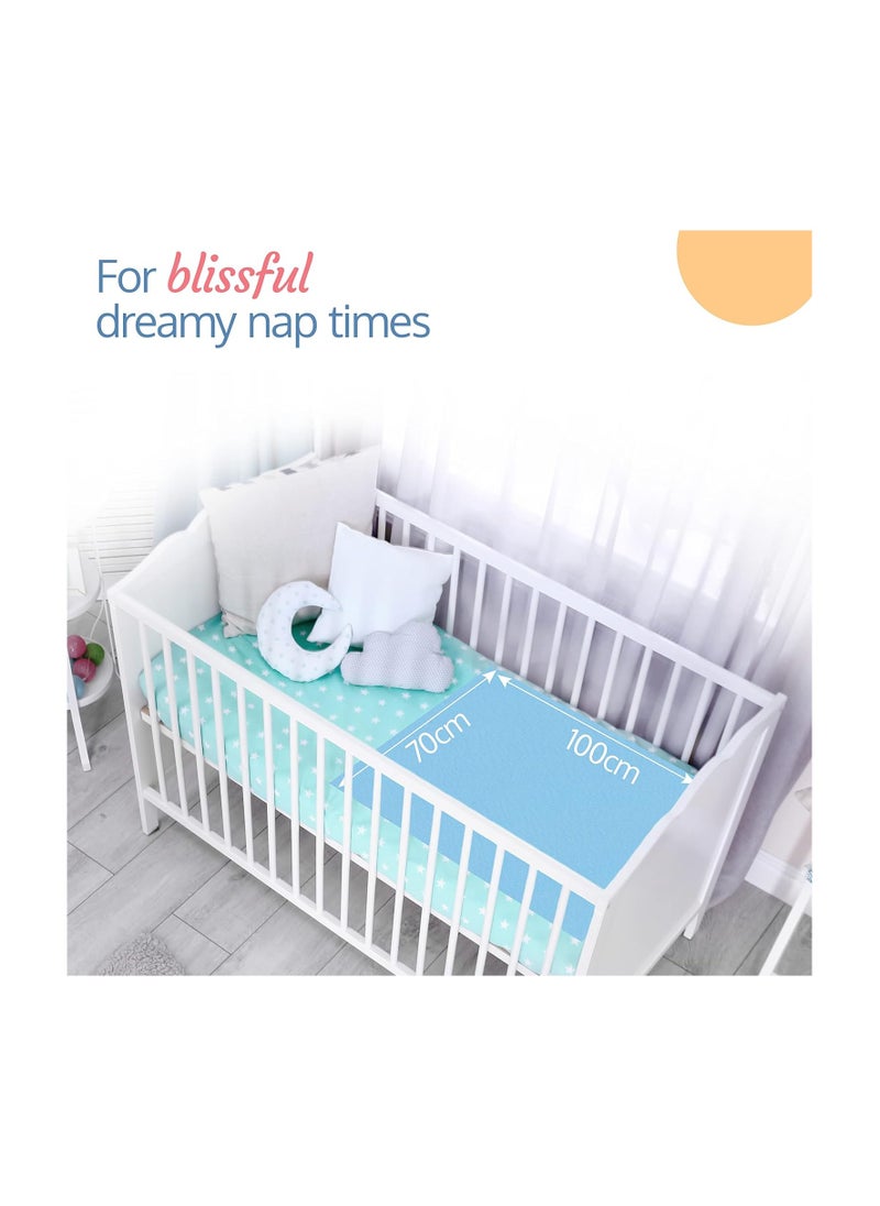 Luvlap Luvlap Instadry Extra Absorbent Dry Sheet/Bed Protector - Sky Blue & Salmon Rose, 0m+ - Medium Size 70cm x 100cm, Pack of 2  - Image 5