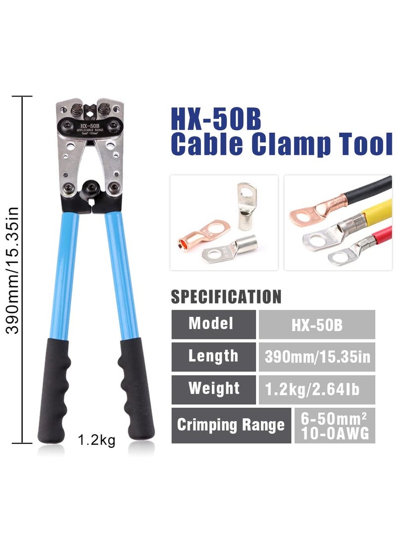 KASTWAVE Battery Cable Lug Crimping Tool, Wire Crimper Tool, Heavy Duty Crimper for Wire Lugs, AWG 10-1/0 for Heavy Duty Wire Lugs, Battery Terminal, Copper Lugs Terminals - Image 2