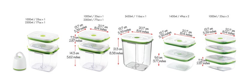 فوسا FOSA SEAL SEAL SEAL SODE STORAGE SYSTEM حاويات متوسطة قابلة لإعادة الاستخدام 2 حزمة 49 أوقية الحجم (مضخة فراغ غير مدرجة) - Image 4