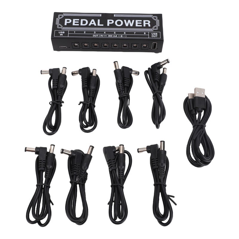 Rowin 8 Channel Guitar Pedal Power Supply with Independent Short Circuit Protection LED Power Indicator Pedal Power Supply for Guitar Effect Pedal - Image 1