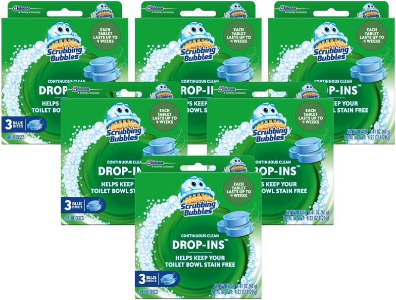 Scrubbing Bubbles Toilet Bowl Tablets, Continuous Clean Toilet Drop In Discs, Each Tablet Provides 4 Weeks of Protection Against Stains and Build Up, 3 Count (Pack of 6) - Image 1