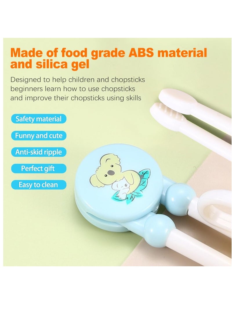 Excefore - 3 Pairs of Kids' Training Chopsticks with Silicone Rings, Beginner Chopsticks Set, Donut, Koala, Lollipop with Storage Box - Image 1