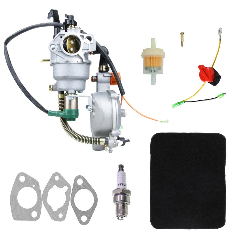 KELKONG GX390 LPG/NG Generator Carburetor Dual Fuel Conversion Kit for Predator 8500 8750 7000 9000 188F 190F Generator Replace for Honda GX270 GX340 389cc 420cc Engine (with air filter) - Image 1