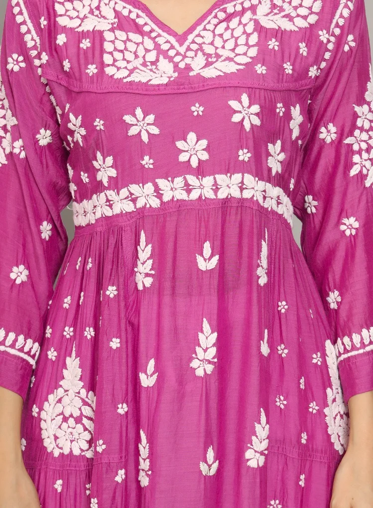 Alaya Women Chikankari Hand Embroidered Muslin Jalabiya-AL4044
