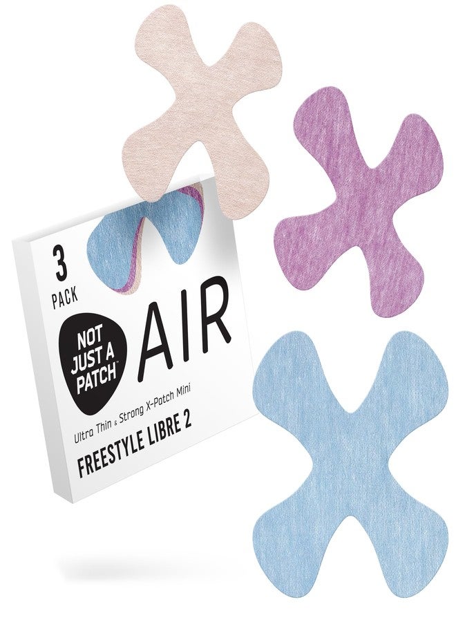 Not Just A Patch Air X-Mini Adhesive Patch for Freestyle Libre 2 (3 Pack) - Water-Resistant, Breathable Sensor Covers - 14-Day Hold CGM Patches - Thin, Strong & Light - Multicolor - Image 1