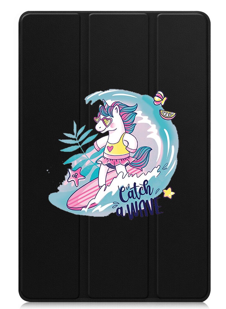 Theodor Protective Flip Case For Apple iPad Pro 11 (2024) With Trifold Stand Auto Wake Sleep Shockproof Cover Catch a wave - Image 1