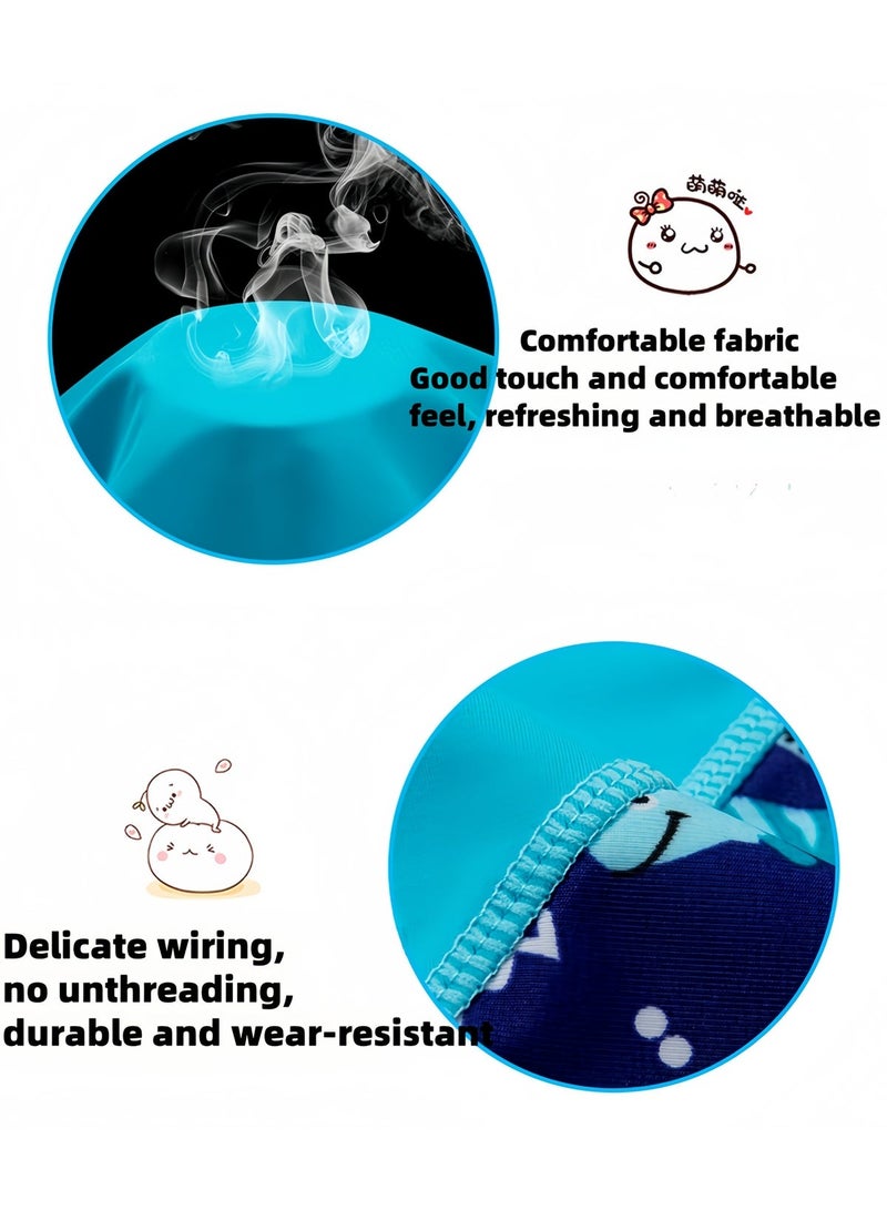S-Quality 3 Piece Kids Swimsuit Set with Swim Cap, Toddler Boys Dinosaur Print Swimwear, Short Sleeve Top and Swimming Trunks, Beachwear Bathing Suit for Summer, Blue/Multicolor - Image 4
