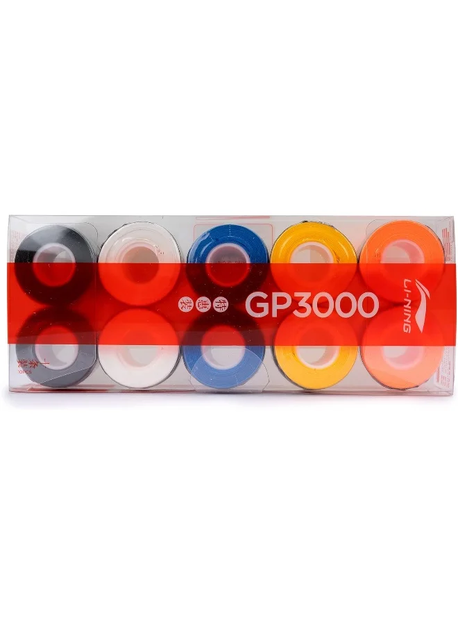 Li-Ning Li-Ning GP 3000 Badminton Overgrip for Sweaty Palms (Assorted, Pack of 10, 100 GMS)