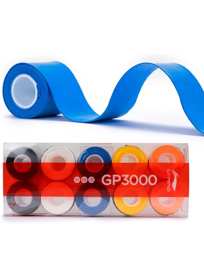Li-Ning Li-Ning GP 3000 Badminton Overgrip for Sweaty Palms (Assorted, Pack of 10, 100 GMS)