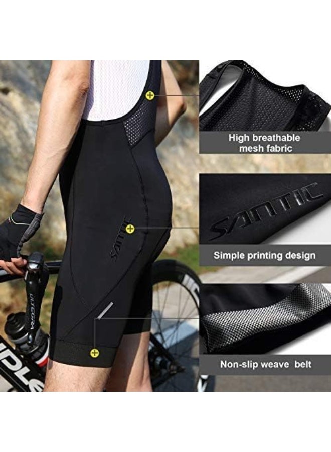 Santic Cycling Bib Shorts Bib Pants Bike Shorts Men Cycle Pants Cycling Pants Men's Summer Bicycle 3D Sponge Padded - Image 3