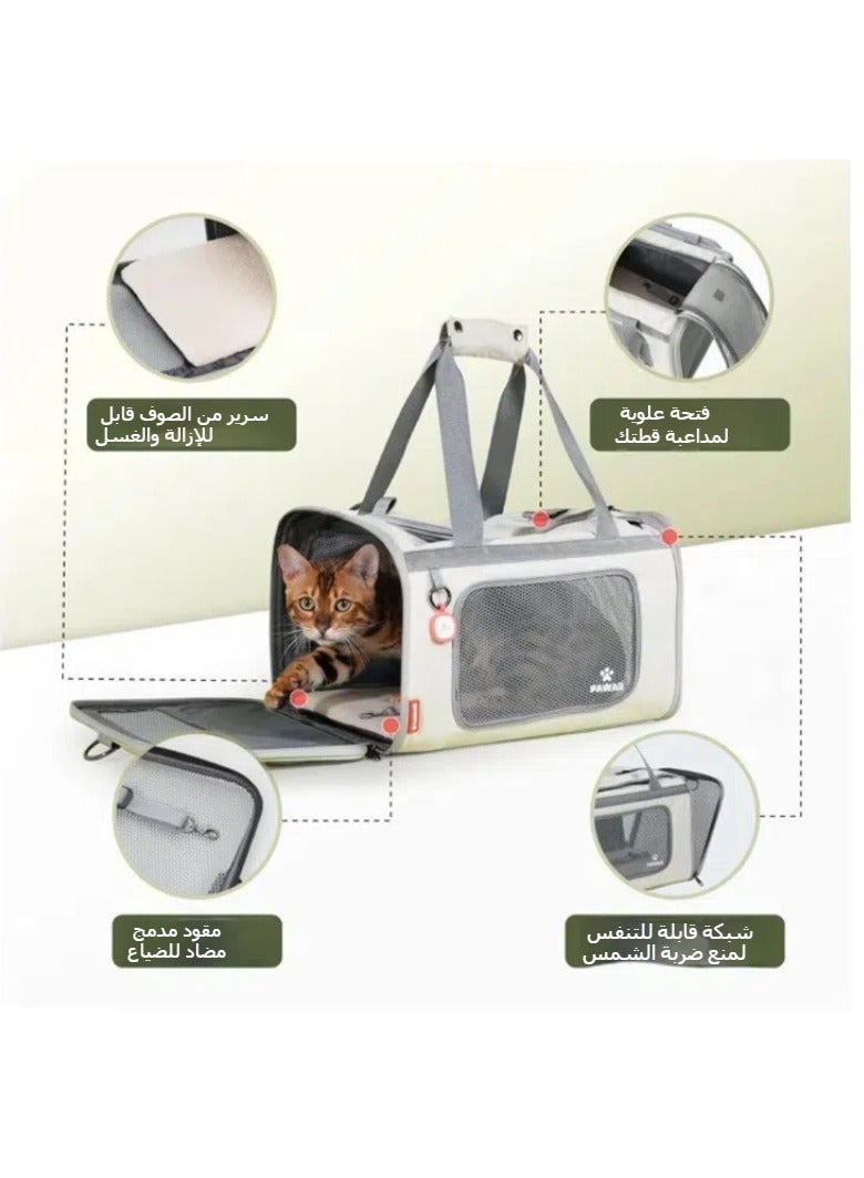 عام حقيبة القط الخروج المحمولة القط حقيبة الظهر الحيوانات الأليفة الطيران حقيبة لينة التوسع على الطائرة تنفس حقيبة سيارة الكلب - Image 5