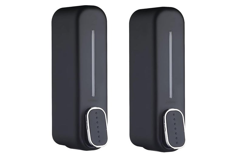 EVGREF Plastic Liquid Soap Dispenser 350 Ml Black Set Of 2 - Image 1