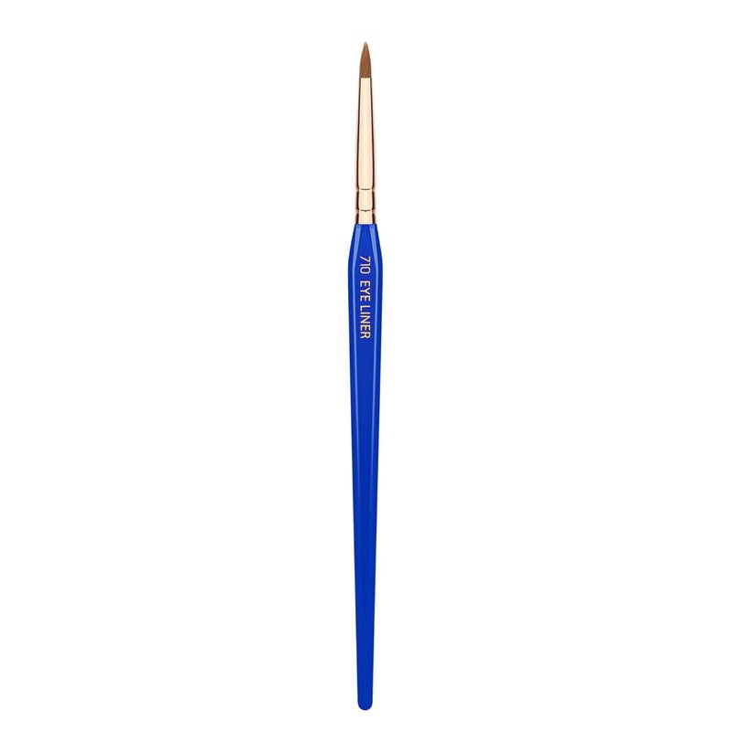 Bdellium Tools Professional Makeup Brush Golden Triangle 710 Eye Liner With All Vegan and Soft Synthetic Fibers For Lining the Eyes Blue 1pc