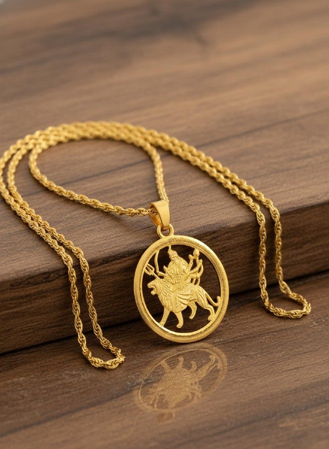 CHARMS Durga Maa Sherawali Necklace – Simple Everyday Wear Religious Jewelry - Image 3