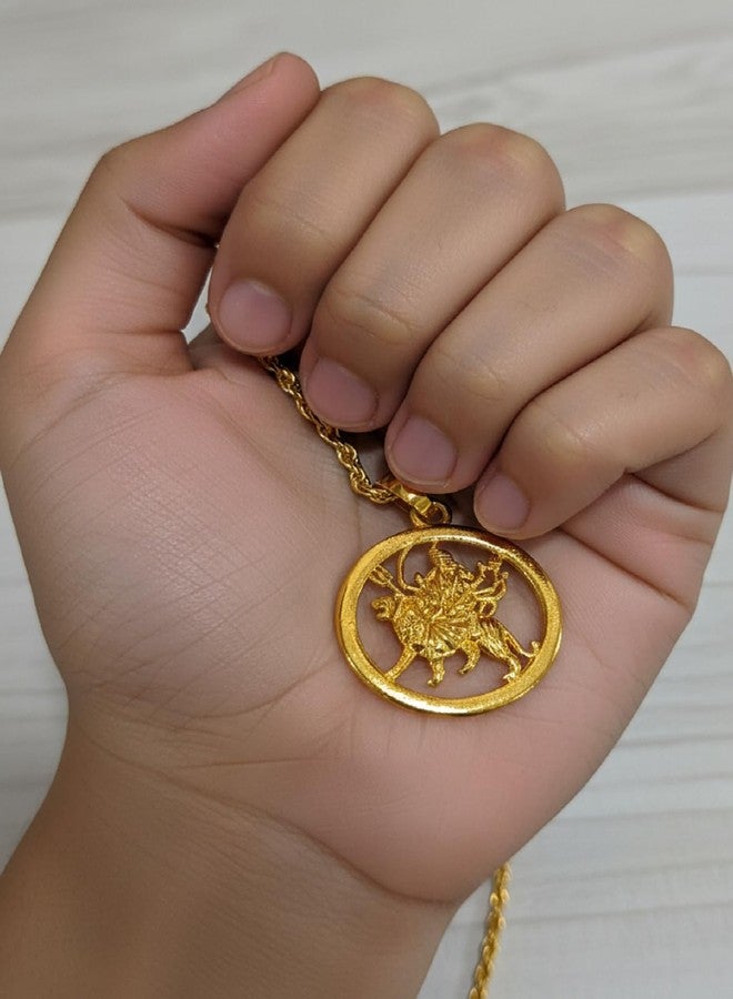 CHARMS Durga Maa Sherawali Necklace – Simple Everyday Wear Religious Jewelry - Image 4