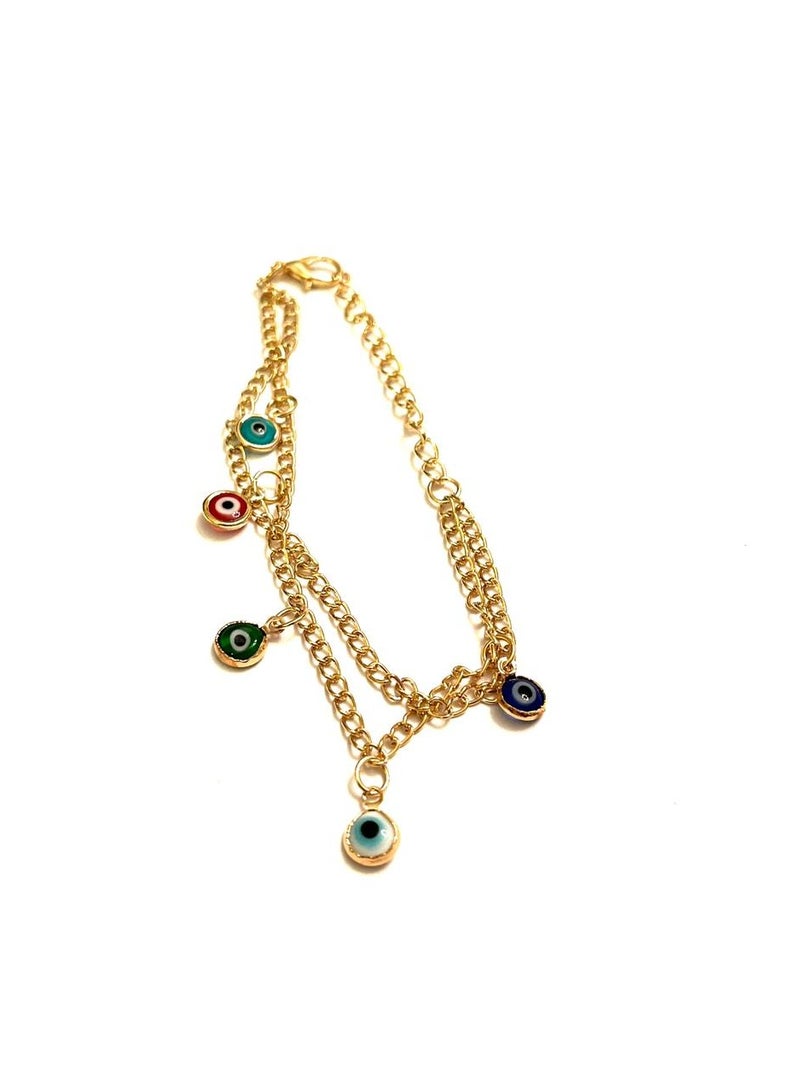 Trio Earrings Colurful eyes bracelet - Image 2