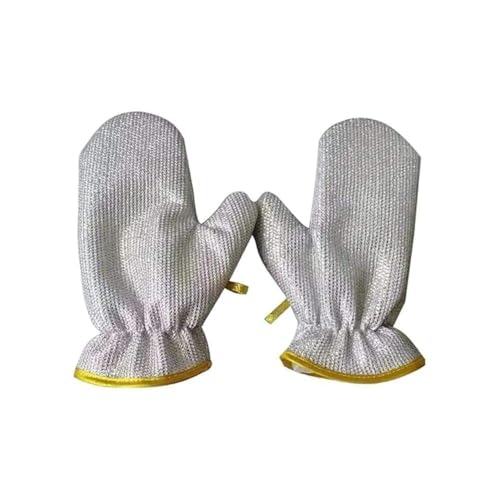 CANDLE_CABINETS Non-Scratch Scrubber Gloves for Dishwashing & Utensils, Stainless Steel Wire Cleaning Gloves - Reusable Multipurpose Kitchen Scouring Gloves, Machine Washable Hand Safe Design (1 Pair) (Style 1.0) - Image 2