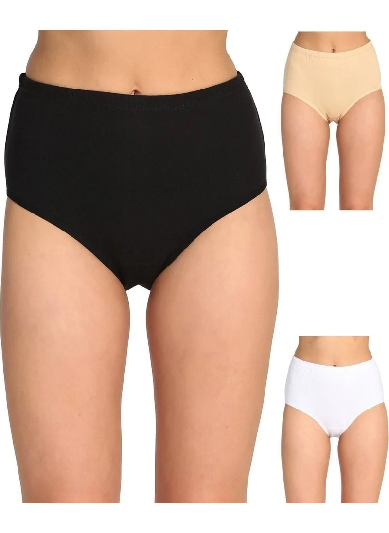 Tutku Women's Mixed Color 12 Pack Cotton Rib Bato Panties