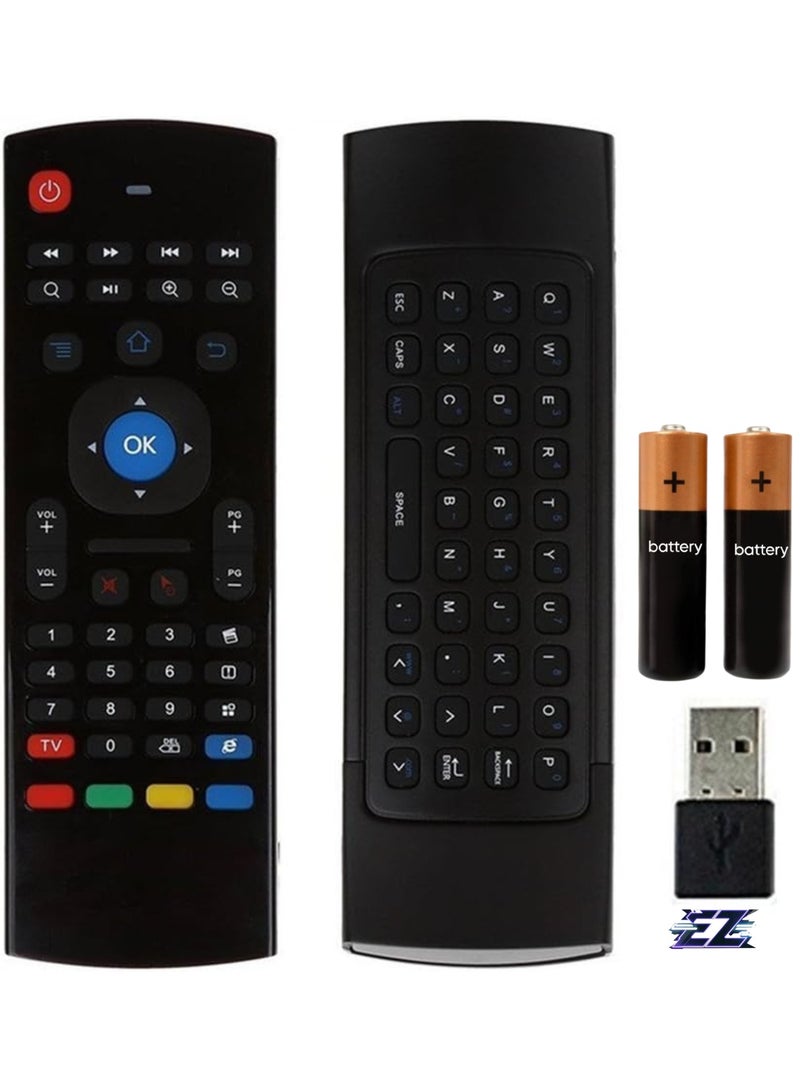 ELTRAZONE MX3 Remote Control 2.4G Keyboard, Mini Wireless Keyboard and Air Mouse, IR Learning Remote Control for Android TV, Raspberry Pi, Mini PC, Google Smart TV with battery - Image 1