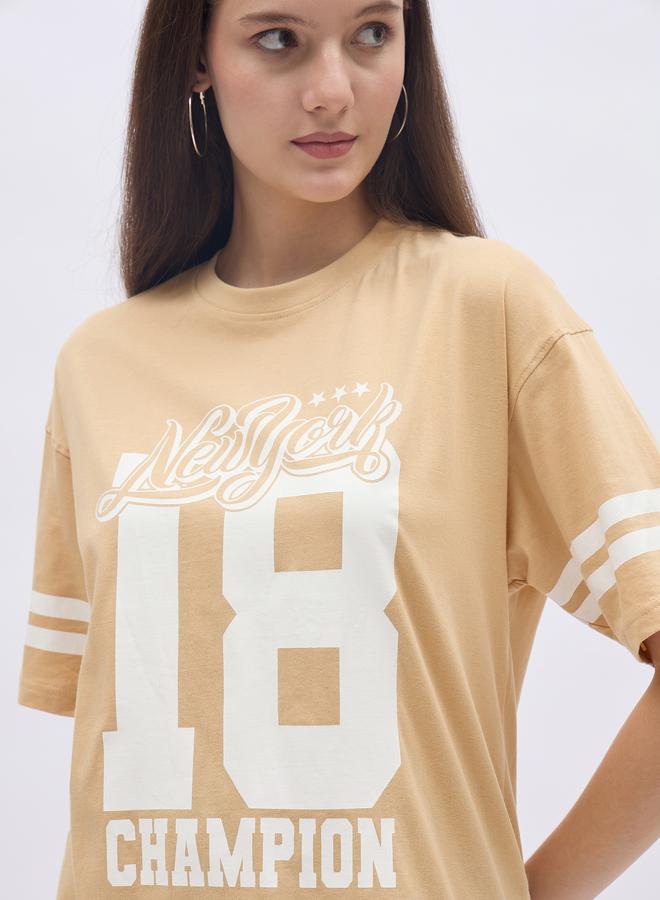 Styli Graphic Print Oversized Round Neck T-Shirt - Image 4