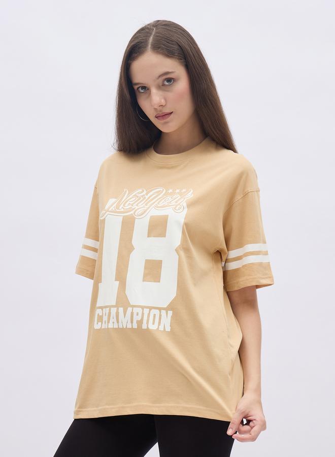 Styli Graphic Print Oversized Round Neck T-Shirt - Image 3