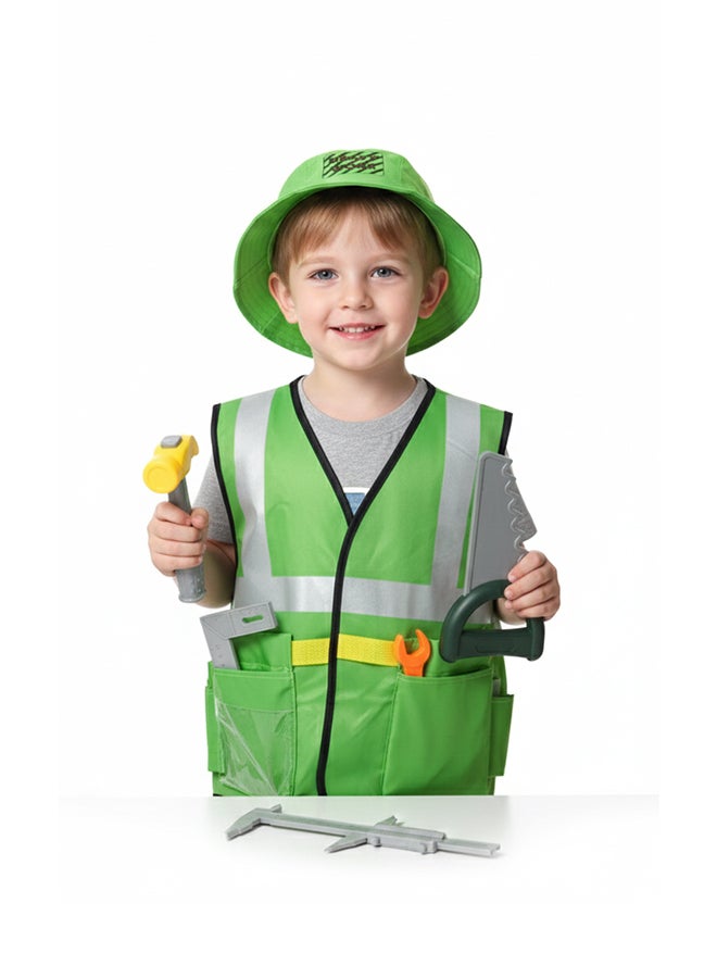 Toyland أطقم أزياء مهنية ممتعة للأطفال – 9 قطع من طقم الطباخ وعامل البناء - Image 1