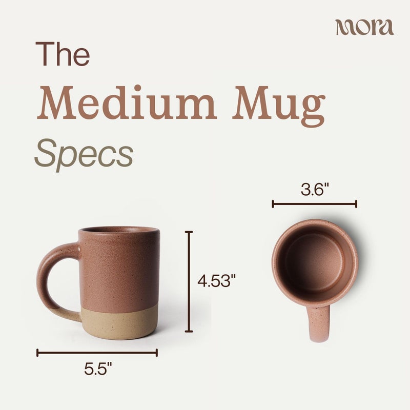 MORA Medium Mugs Set of 4, 16oz Ceramic Pottery Latte Mugs/Coffee Cups - Microwave and Dishwasher Safe - Harvest - Image 2