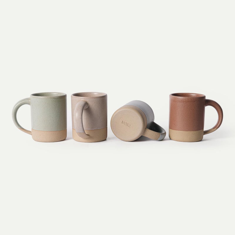 MORA Medium Mugs Set of 4, 16oz Ceramic Pottery Latte Mugs/Coffee Cups - Microwave and Dishwasher Safe - Harvest - Image 1