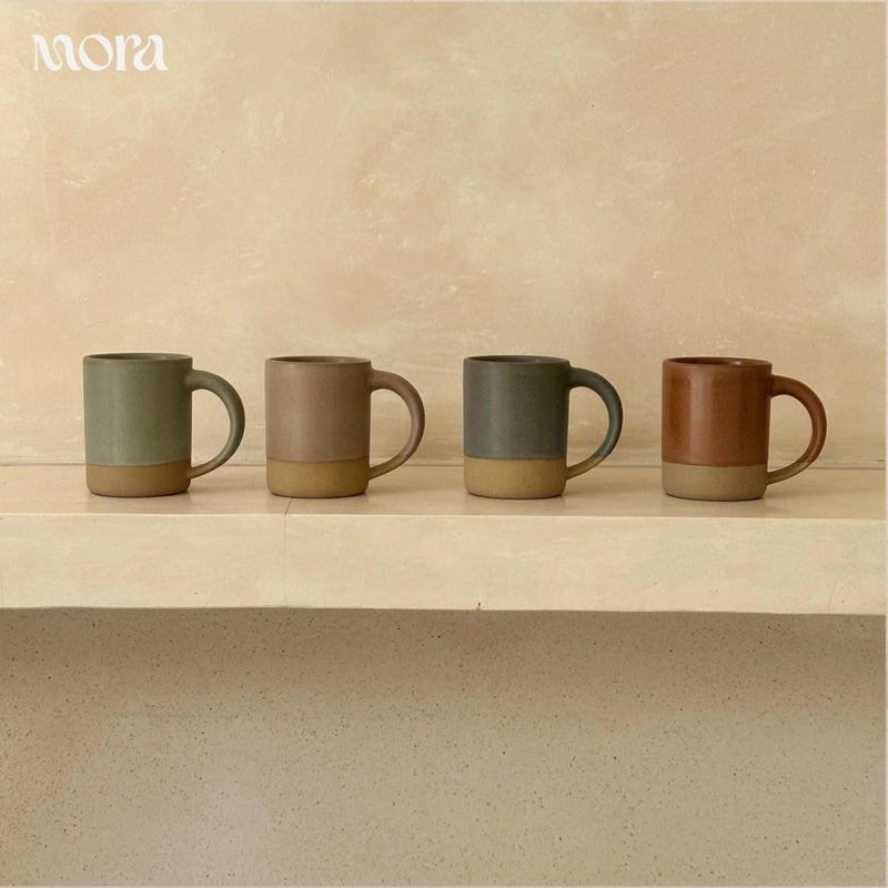 MORA Medium Mugs Set of 4, 16oz Ceramic Pottery Latte Mugs/Coffee Cups - Microwave and Dishwasher Safe - Harvest - Image 5