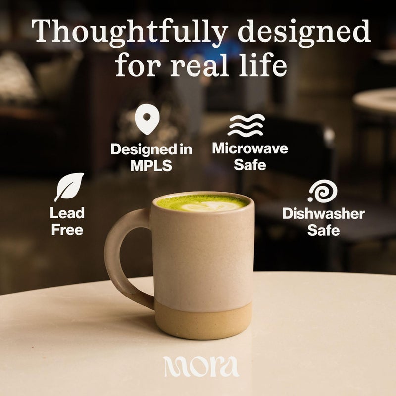 MORA Medium Mugs Set of 4, 16oz Ceramic Pottery Latte Mugs/Coffee Cups - Microwave and Dishwasher Safe - Harvest - Image 4