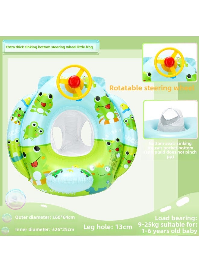 Generic INS Internet-famous Children's Swimming Ring Seat Ring Can Sit Anti-rollover Baby Swimming Ring Inflatable Swimming Ring Seat Ring-Inflated Inner Diameter:Steering Wheel And Cotton Pants Pocket Bott - Image 1